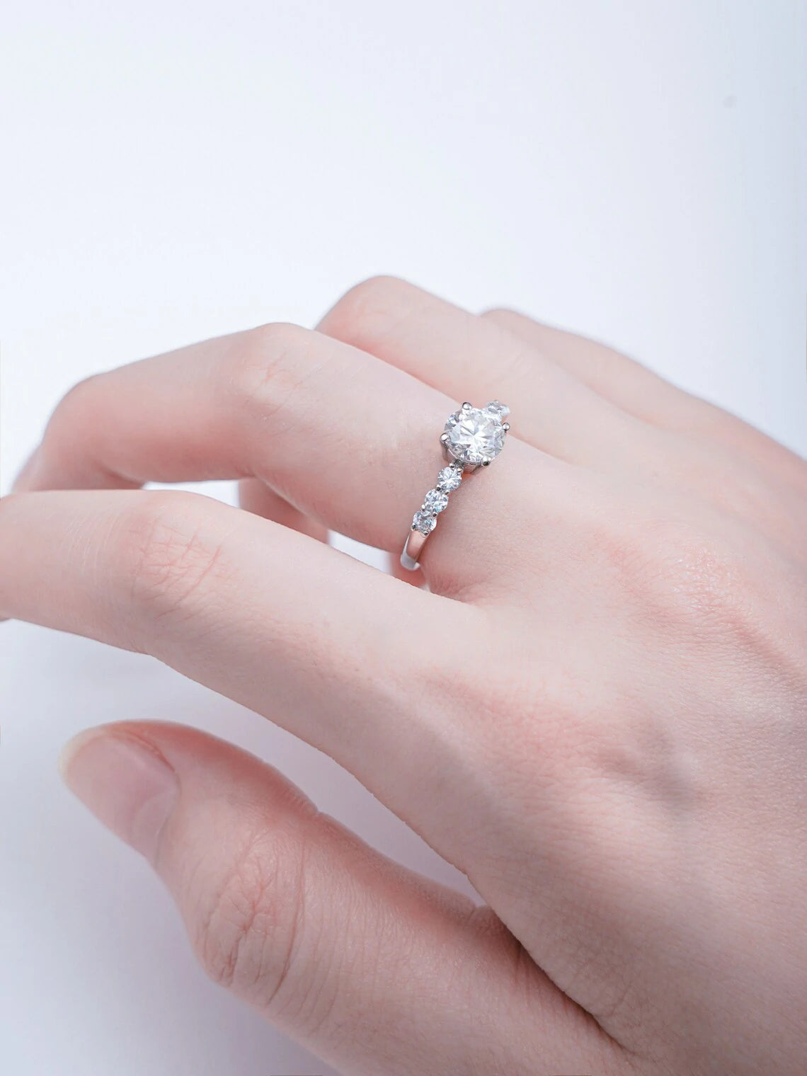 Birthday Magic | Half Pavé Band | Solid Gold Moissanite