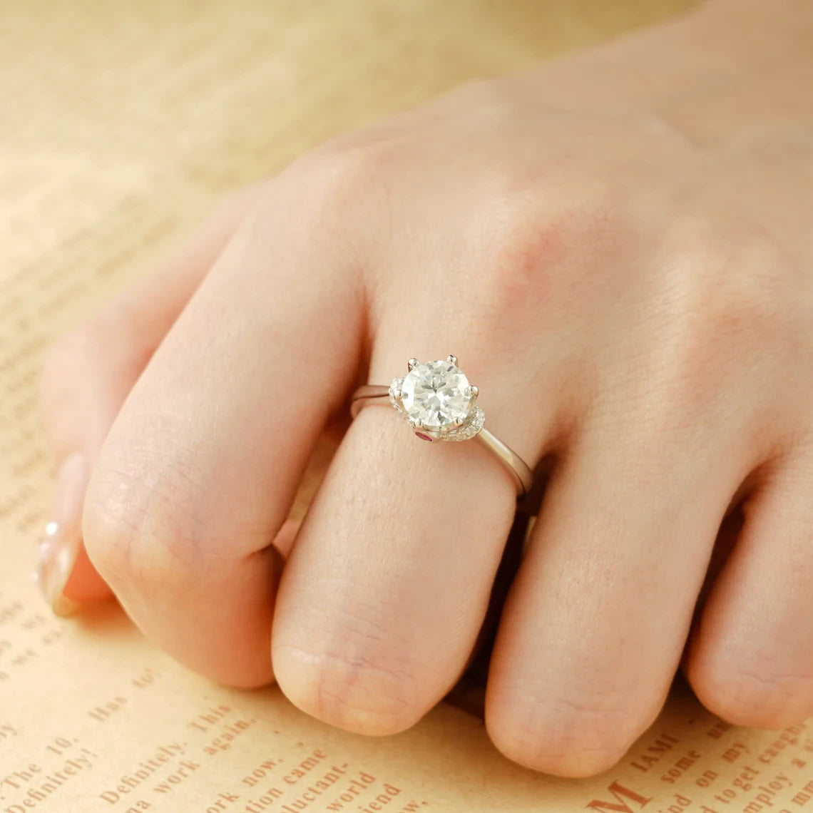 Purely Golden | Unique Moissanite Ring | Love in Every Detail