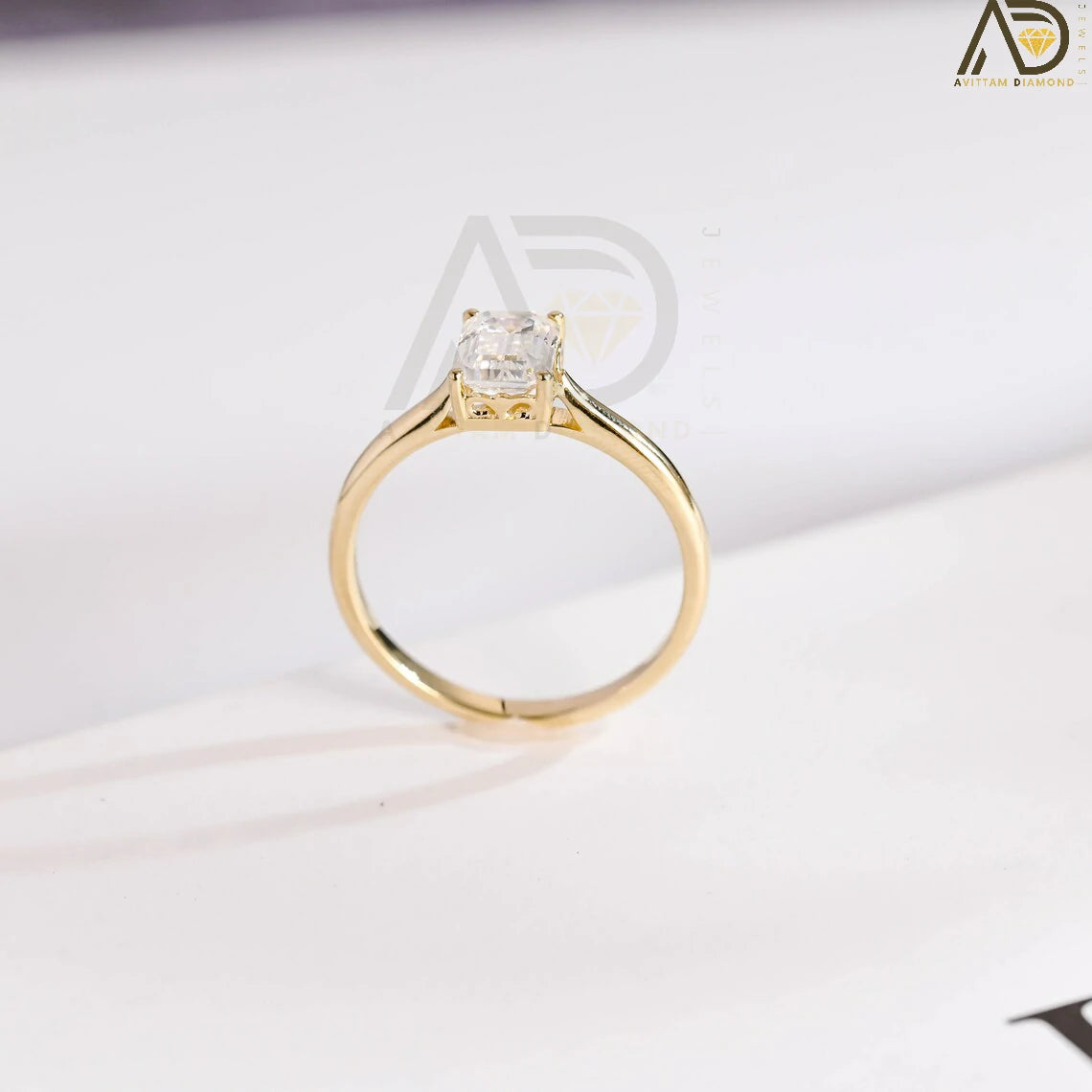 Chic Emerald Cut Diamond Band | Affordable Valentine's Day Jewelry | Modern Minimalist Moissanite Ring