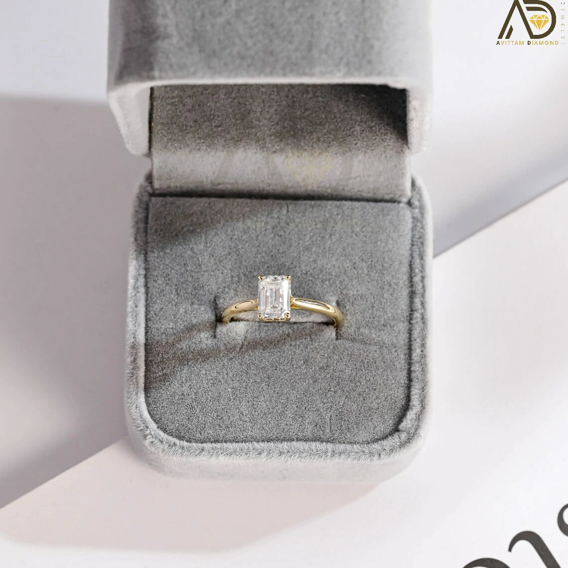 Stunning Minimalist Jewelry Gift | Affordable Emerald Cut Diamond Band | Unique Solid Gold Wedding Gift