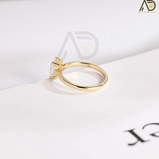 Stunning Minimalist Jewelry Gift | Affordable Emerald Cut Diamond Band | Unique Solid Gold Wedding Gift