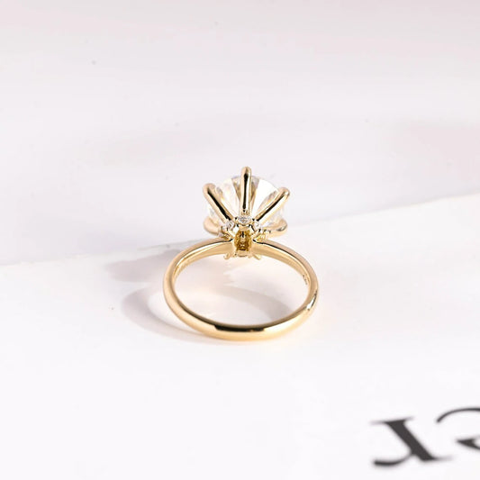 Hidden Sparkle | Round Moissanite Glow | Solid Gold Love Ring