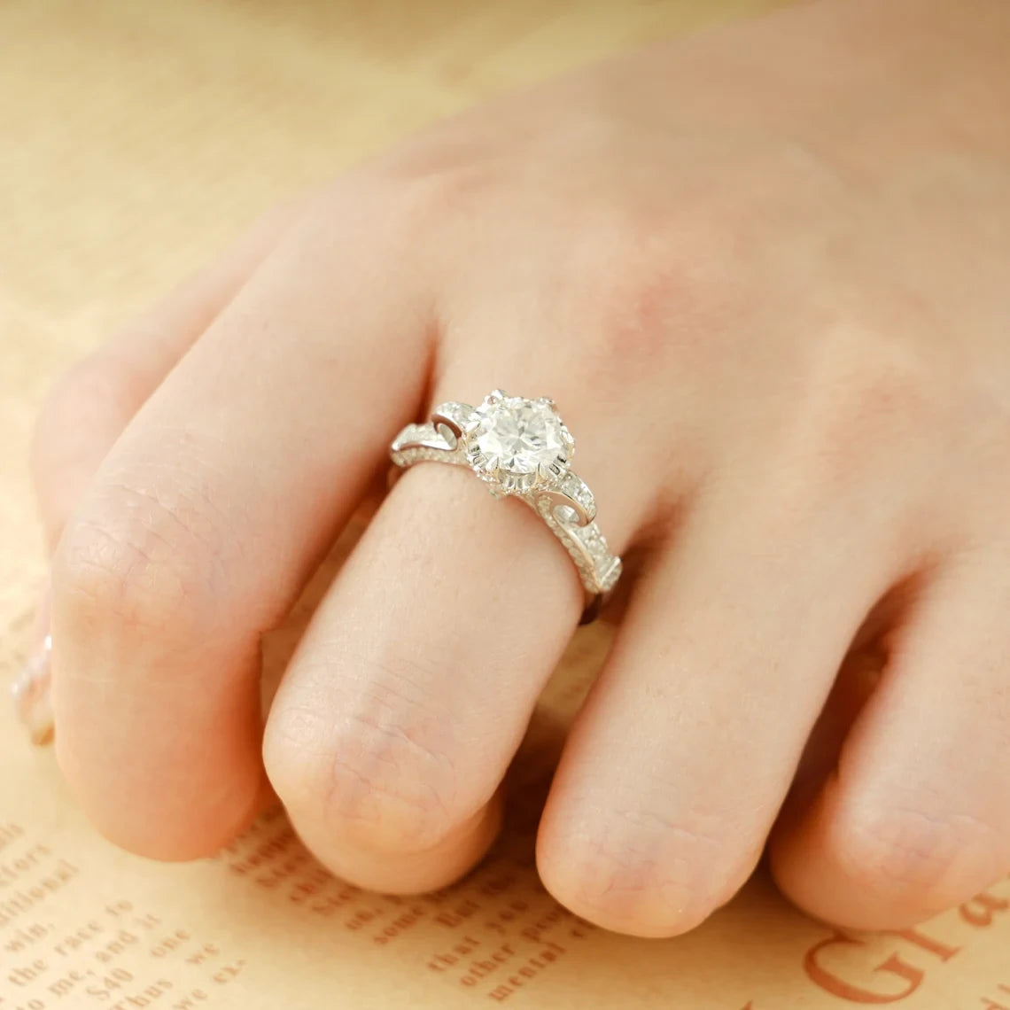Romantic Glow | Promise Ring Gift | Solid Gold Spark