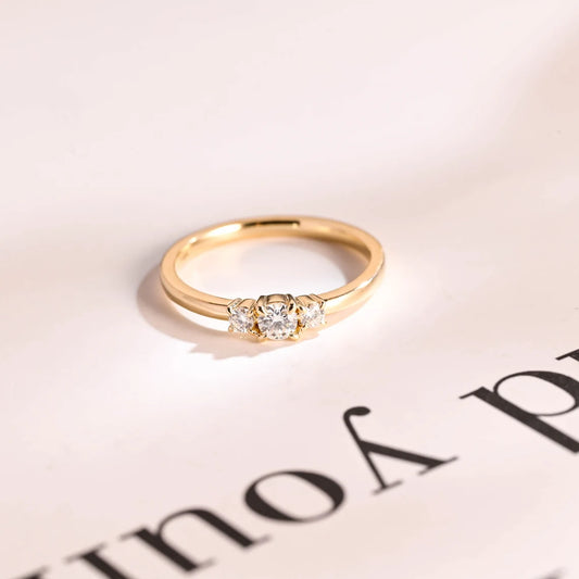 Three stone lab grown ring