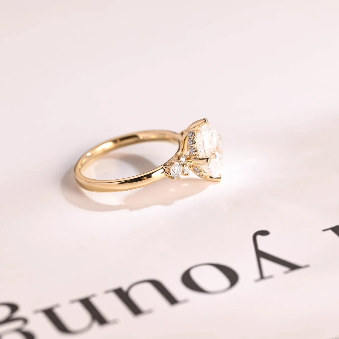 gold moissanite ring