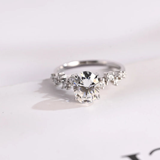 Oval cut moissanite ring