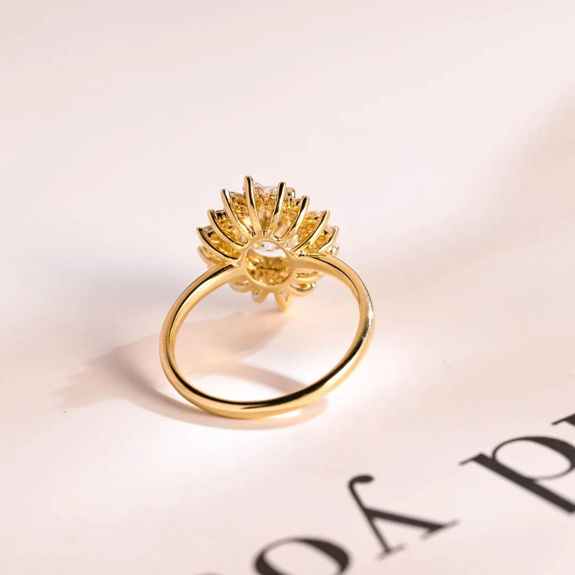 floral moissanite ring