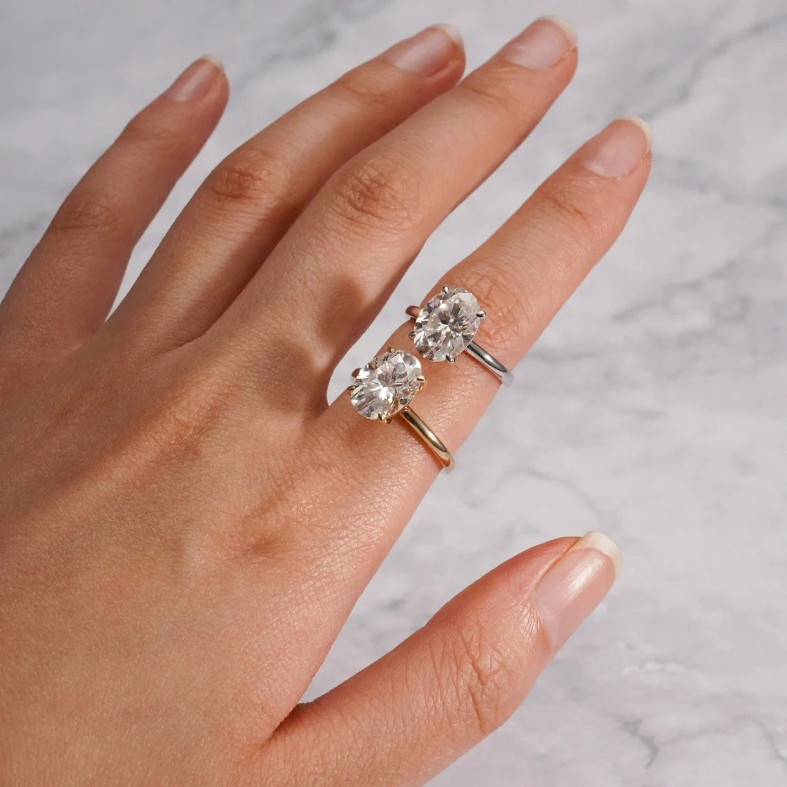solitaire moissanite band