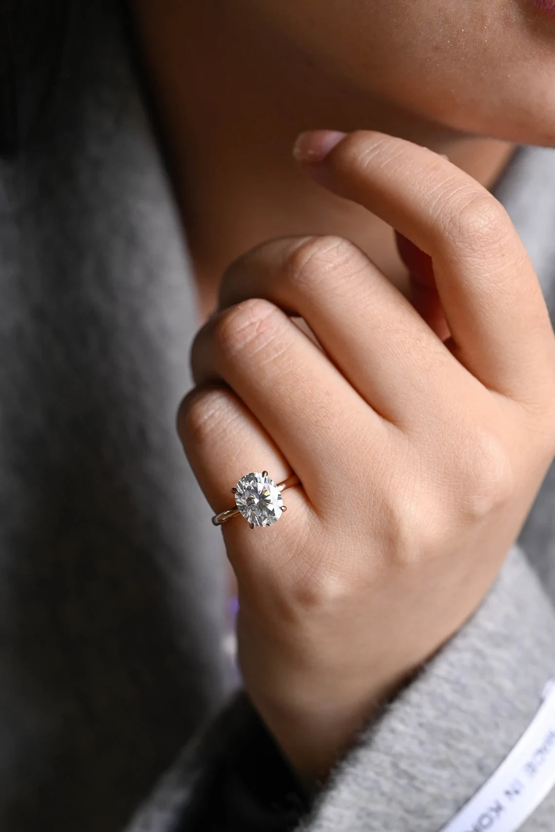 oval moissanite solitaire