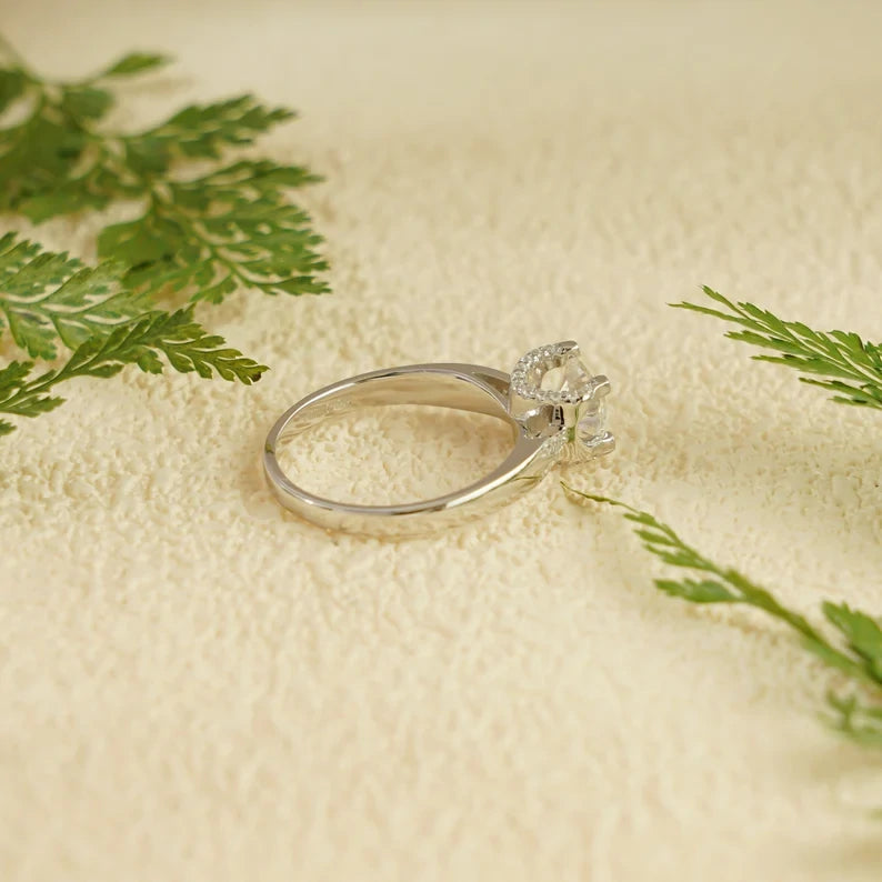 Promise Ring Charm | Gold Halo Light | Moissanite Beauty