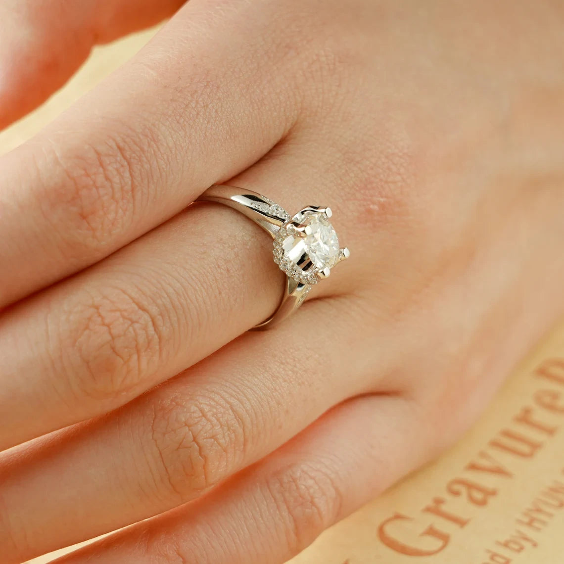 Celebrate in Style | Round Cut Moissanite | Gold Love Ring