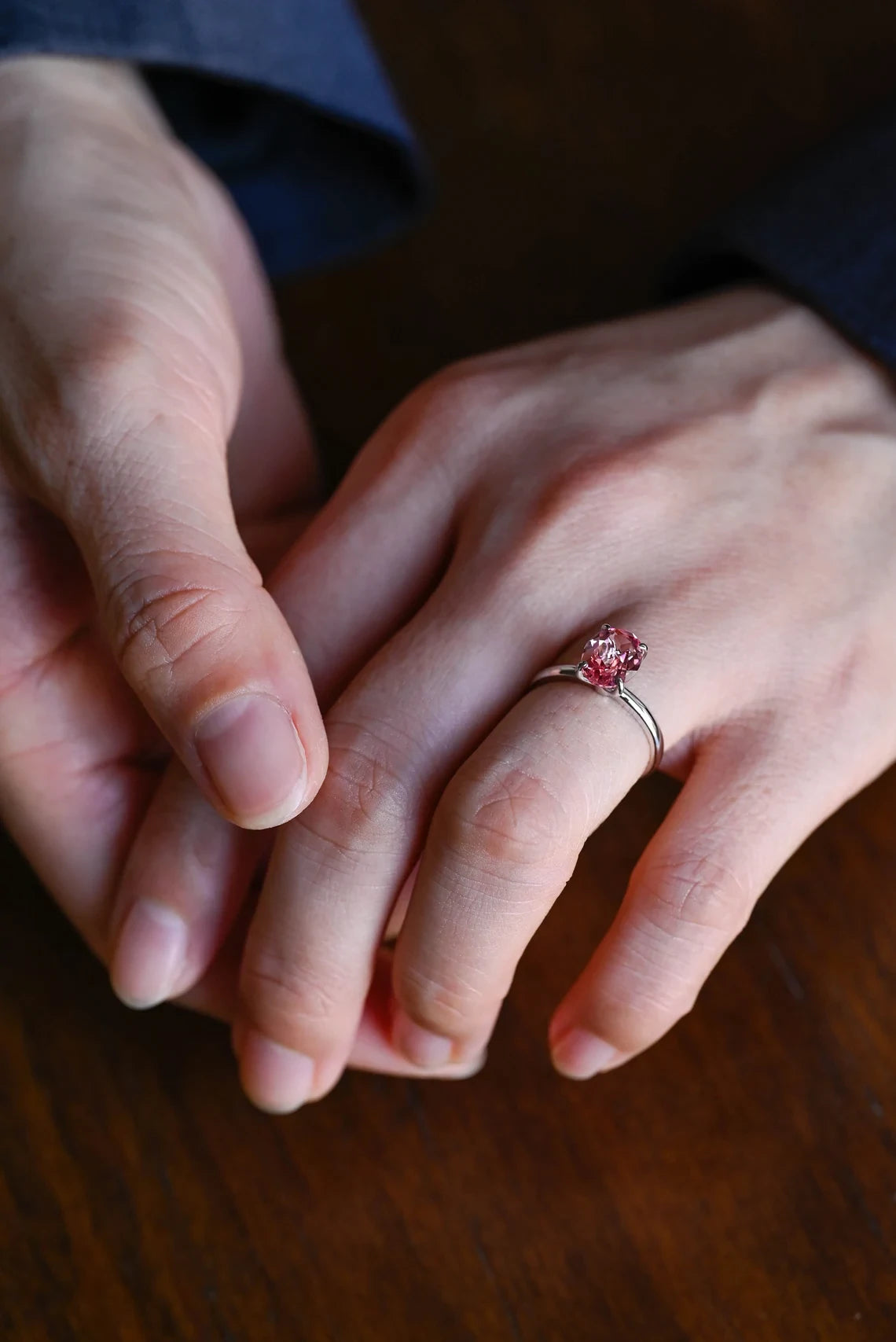 white gold morganite ring