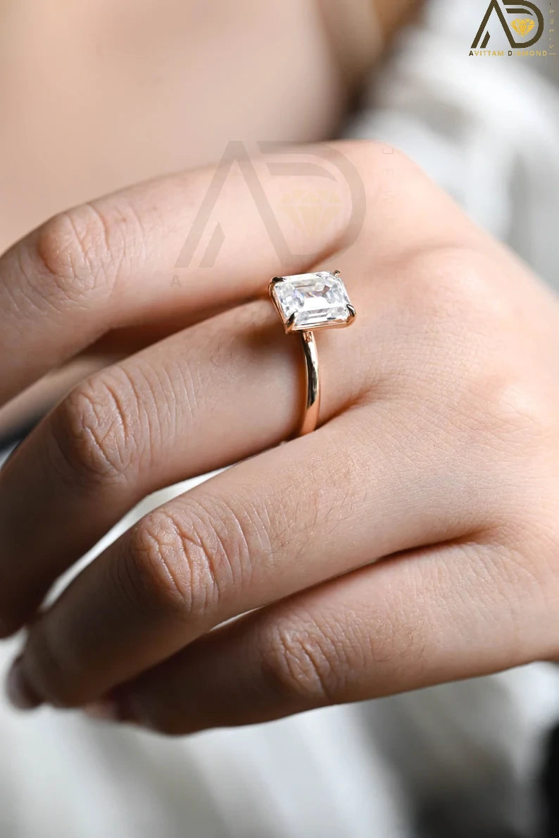 Stunning Solid Gold Bridal Gift | Affordable Sharp Claw Wedding Band | Stylish Moissanite Engagement Band