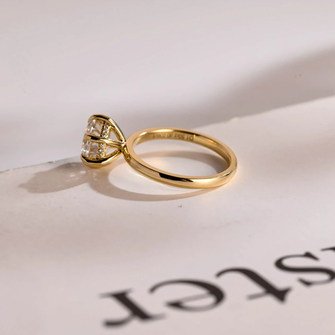 Promise in Gold | Hidden Halo Design | Radiant Moissanite Ring