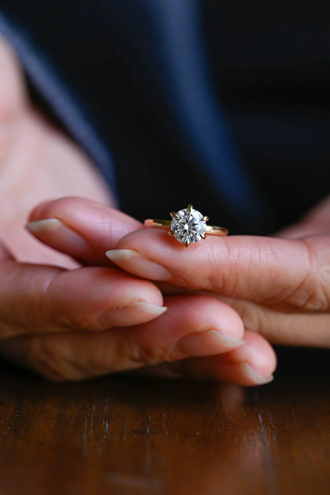 Gold Gift for Her | Moissanite Sparkle | Hidden Halo Look