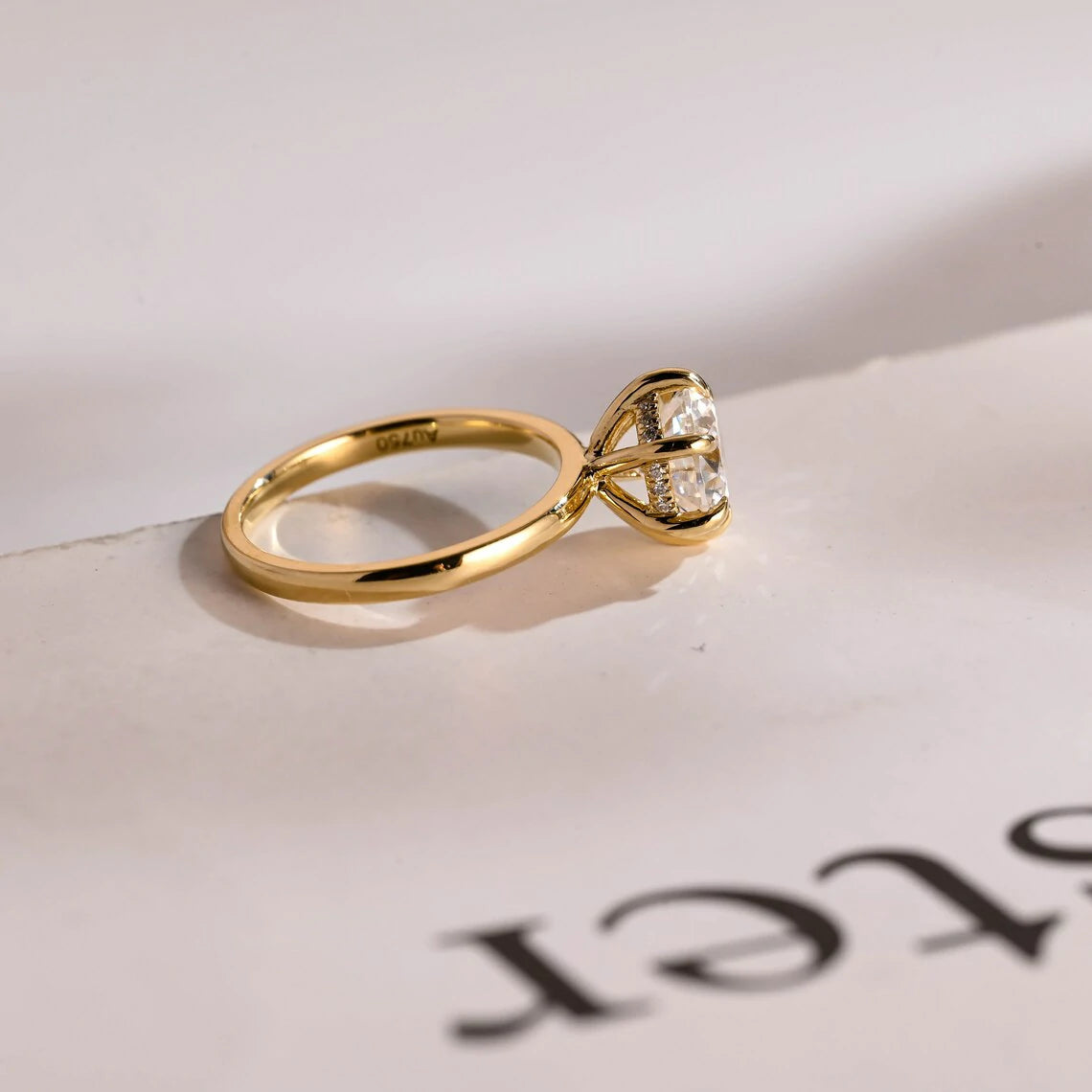 Halo of Dreams | Round Gold Ring | Promise Ring Elegance