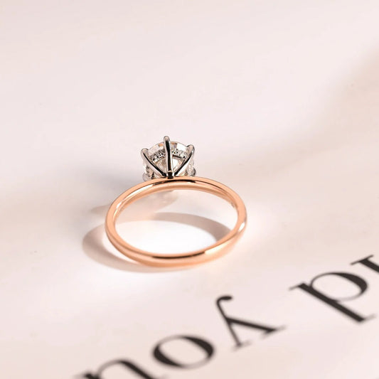 Two-Tone Gold Style | Hidden Halo Ring | Old Euro Sparkle