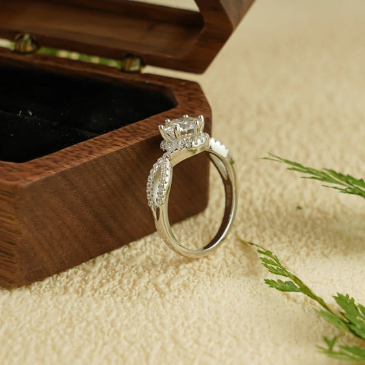 Twisted Band Beauty | Halo Glow Ring | Moissanite Sparkle