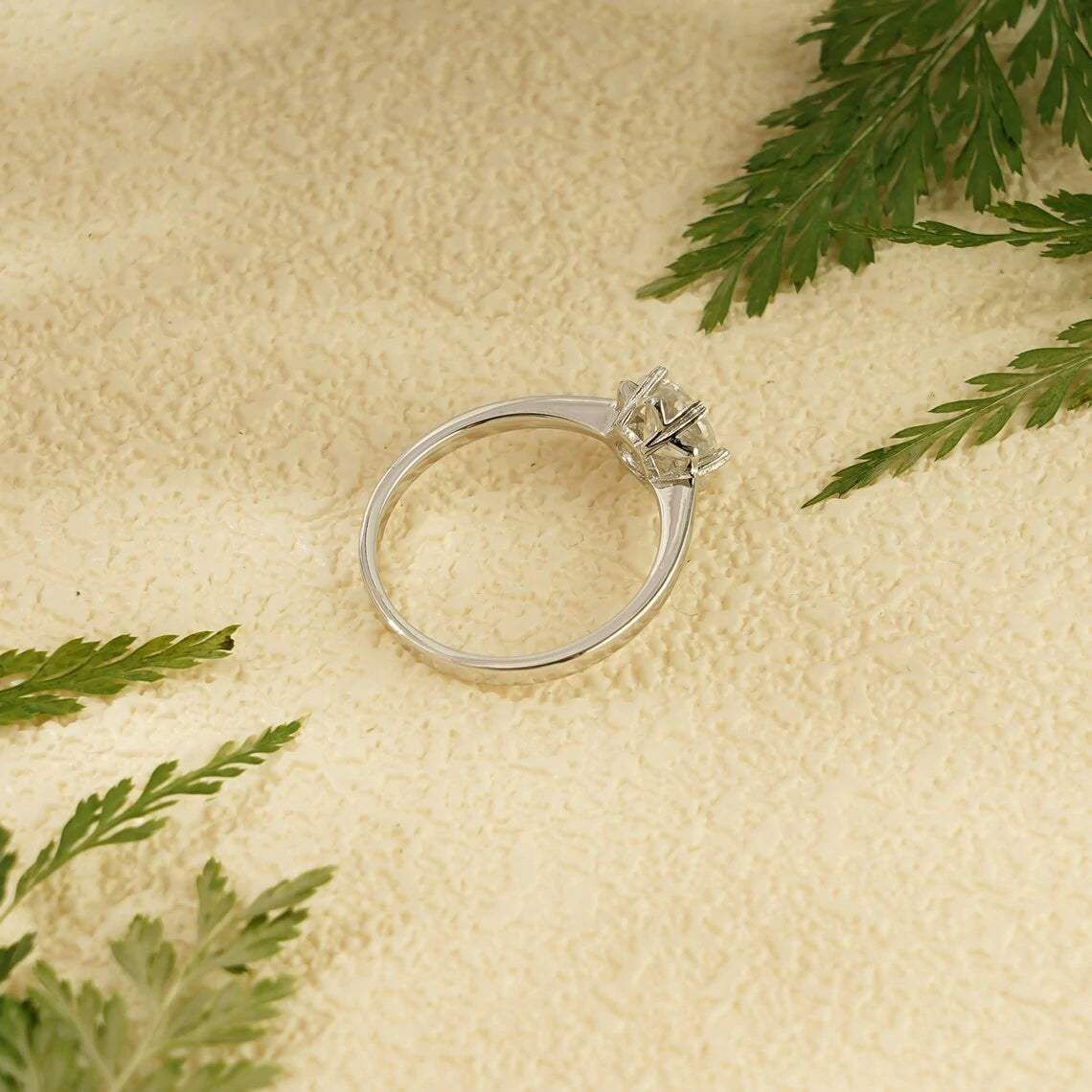 Round Cut Engagement Ring | Handmade Gold Design | Romantic Gift Idea