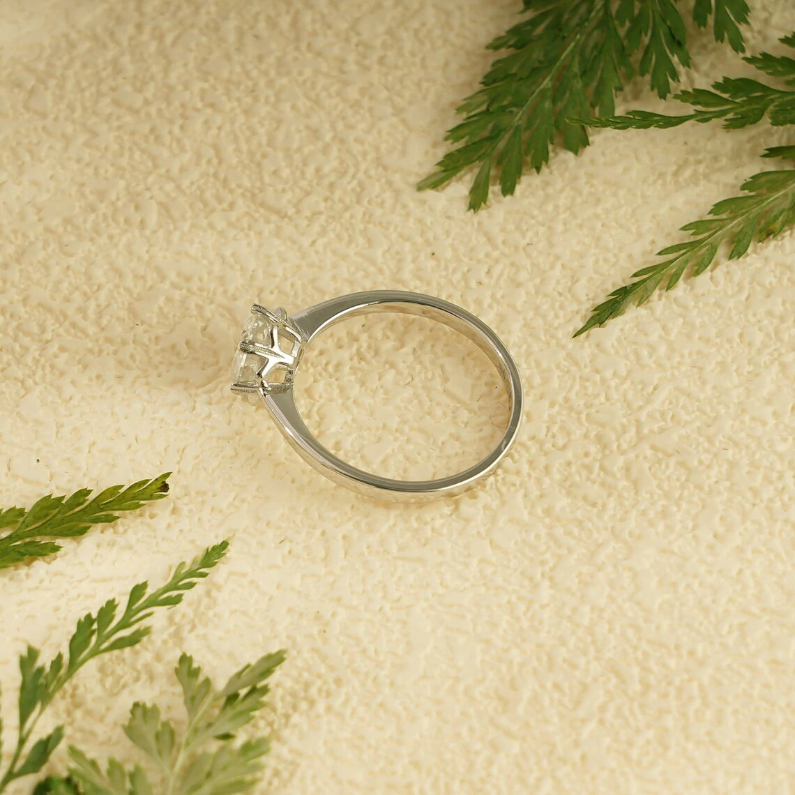 Wedding Gift for Women | Floral Halo Moissanite | Solid Gold Jewelry