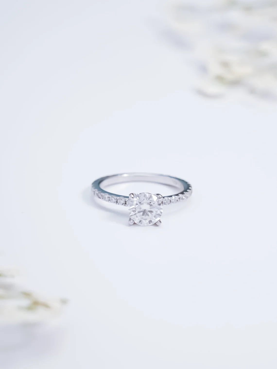 Shine from Within | Round Cut Halo | Pavé Eternity Band