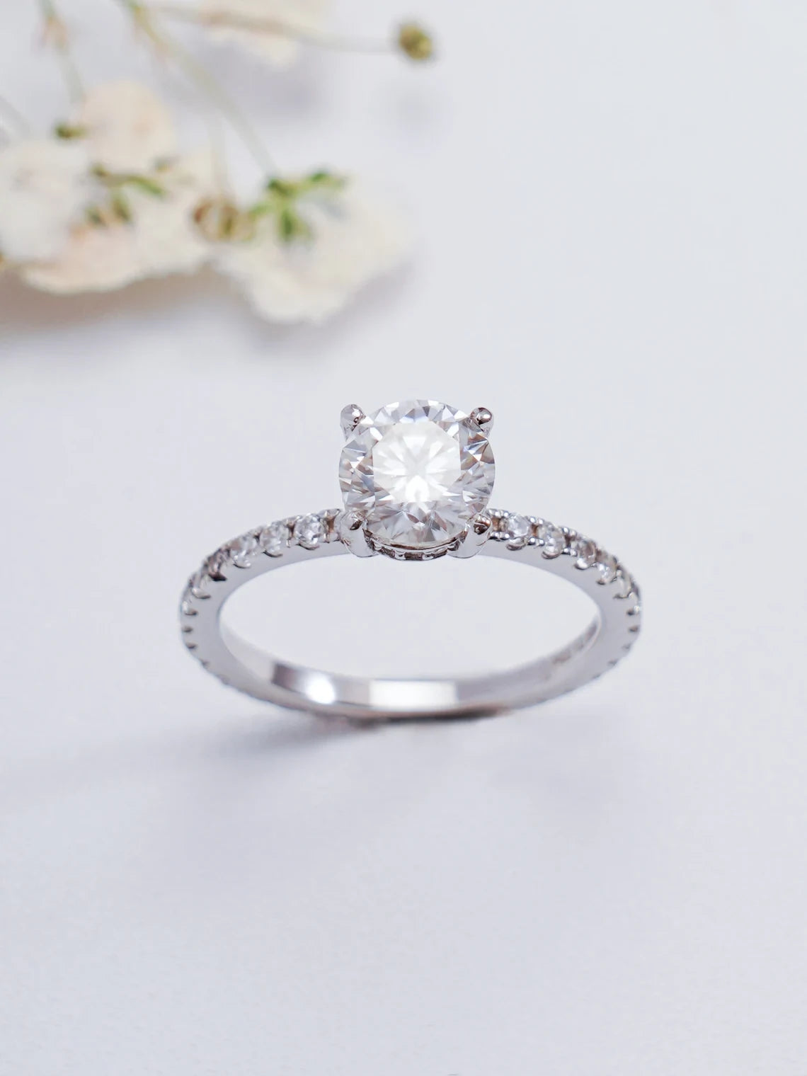 Promise Ring Radiance | Round Moissanite Glow | Eternity Band