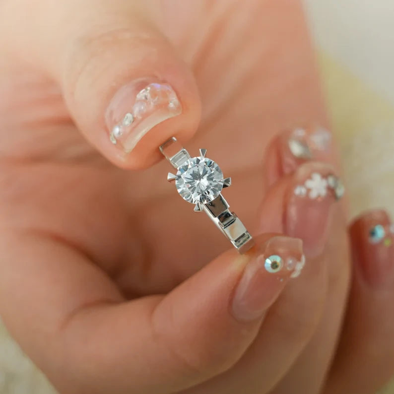 Love Ring for Her | Elegant Gold Band | Moissanite Engagement