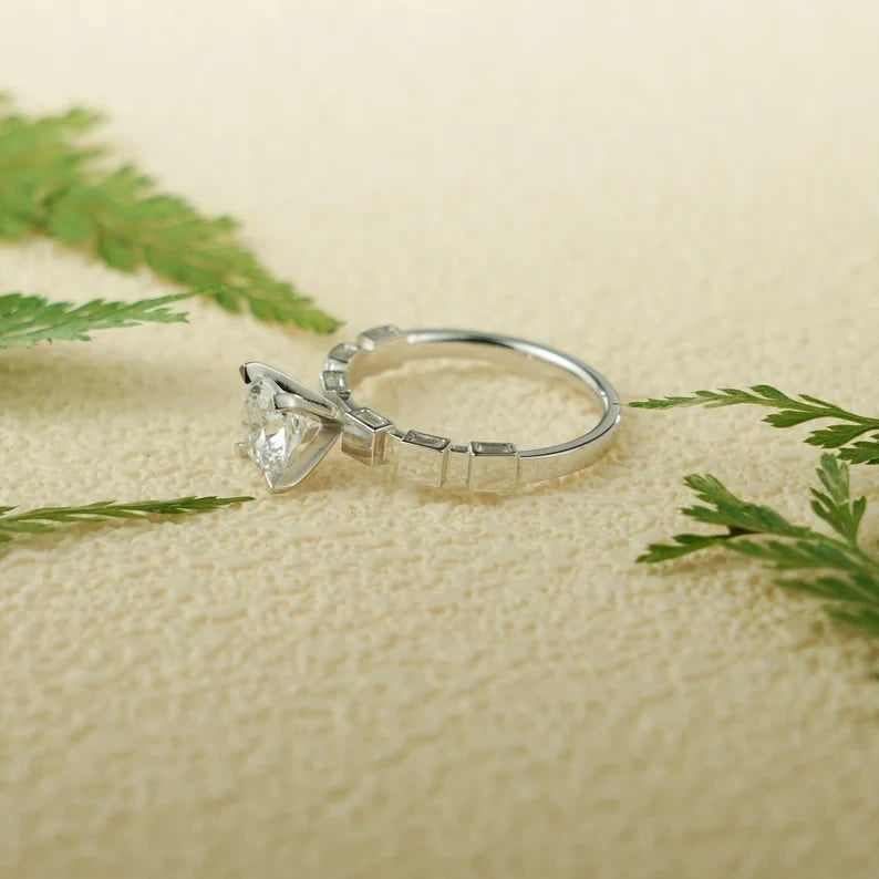 Promise Ring Anniversary | Solid Gold Moissanite | Handmade Beauty