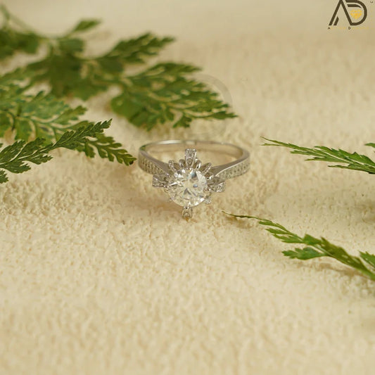 Round Moissanite Ring | Elegant Gold Band | Promise Jewelry