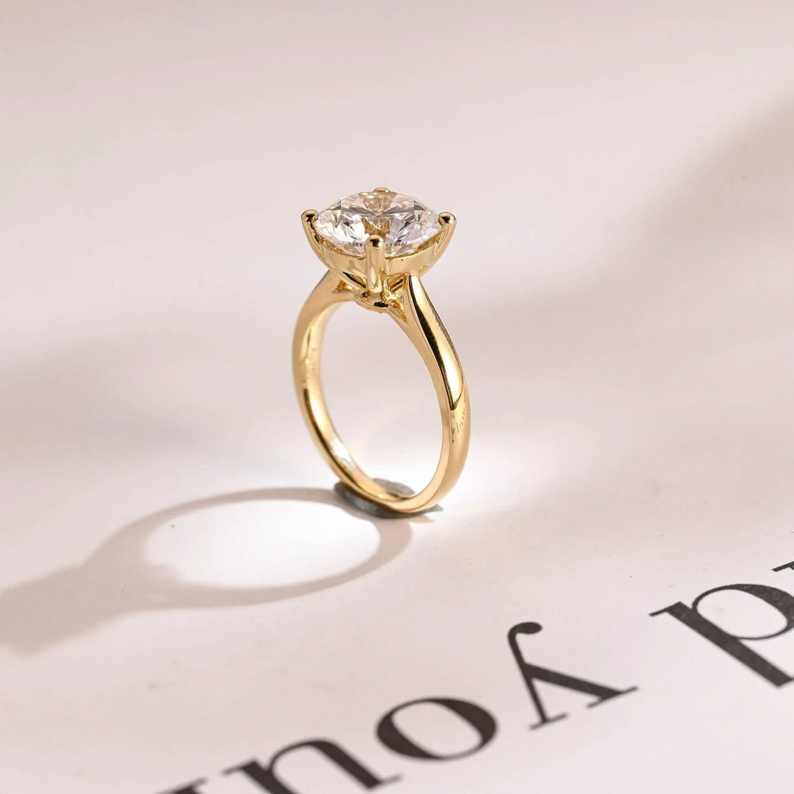 Delicate Yet Bold | Minimal Round Cut | Moissanite Gold Ring
