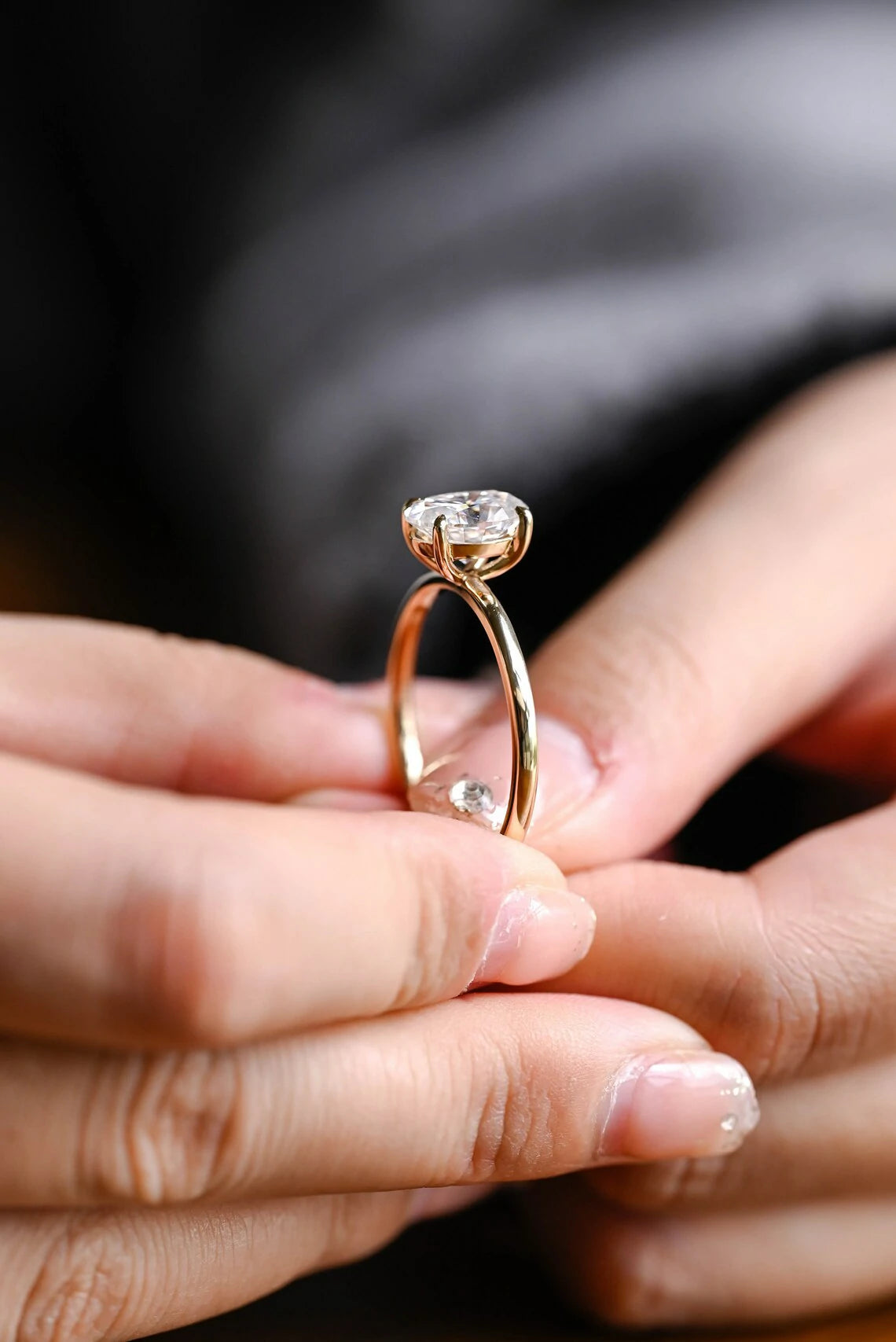 Crafted with Love | Gold Engagement Ring | Moissanite for Her