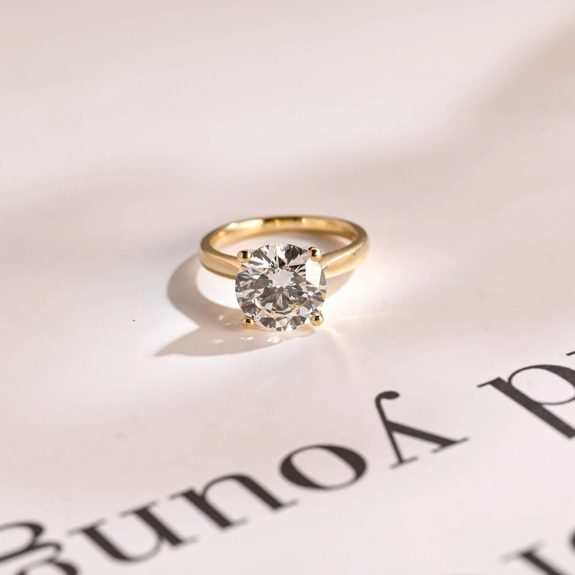 Simple Yet Stunning | Round Moissanite Ring | Solid Gold Sparkle