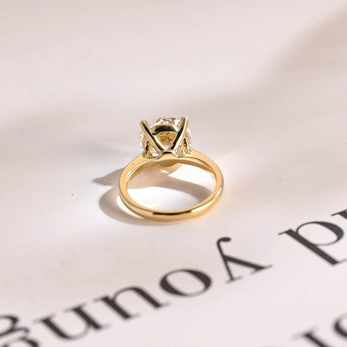Elegant and Dainty | Promise Ring for Her | Round Moissanite Spark