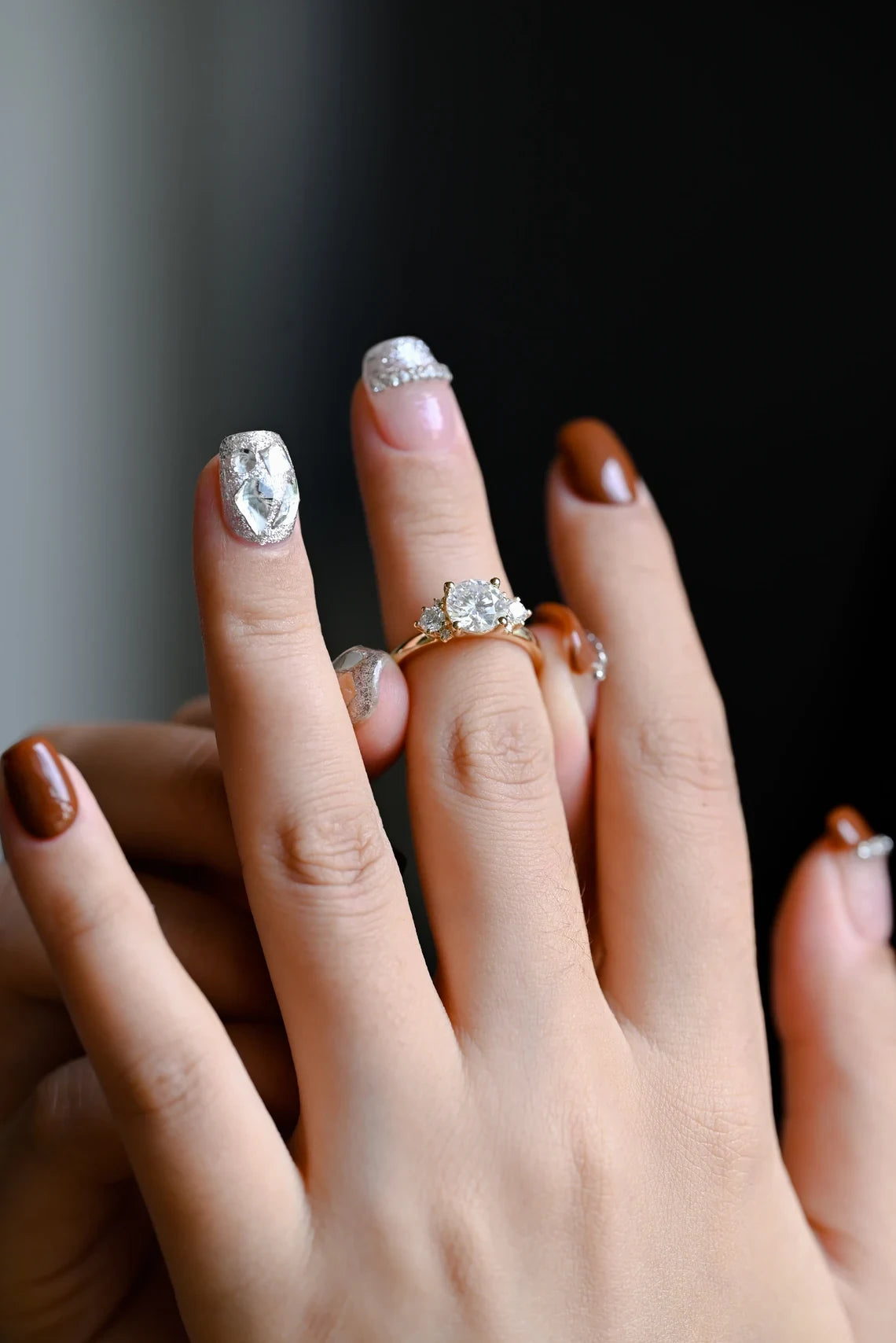 Golden Glow Promise | Moissanite Round | Accent Ring Gift