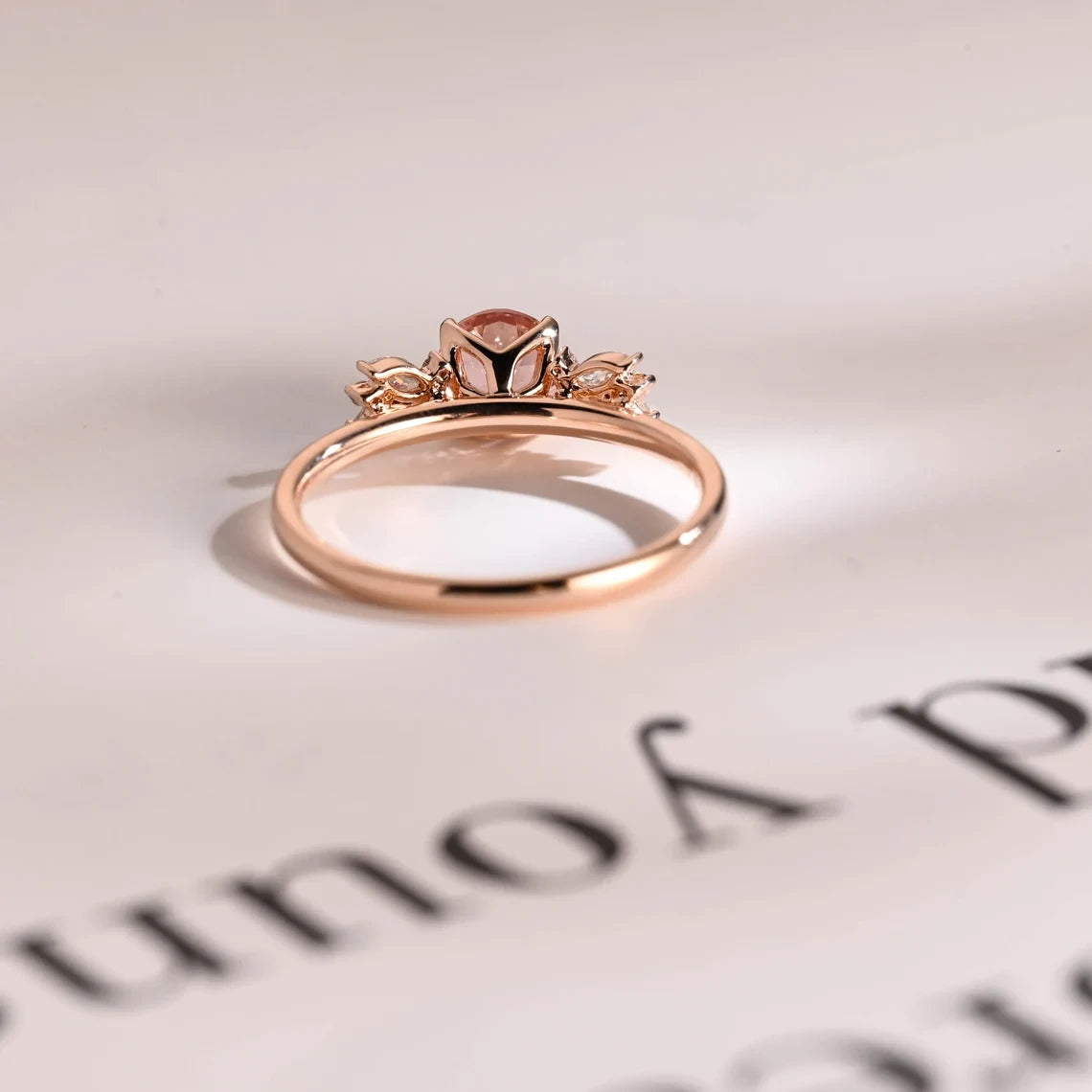 Solid Gold Pink Ring | Tulip Flower Engagement | Birthday Gift