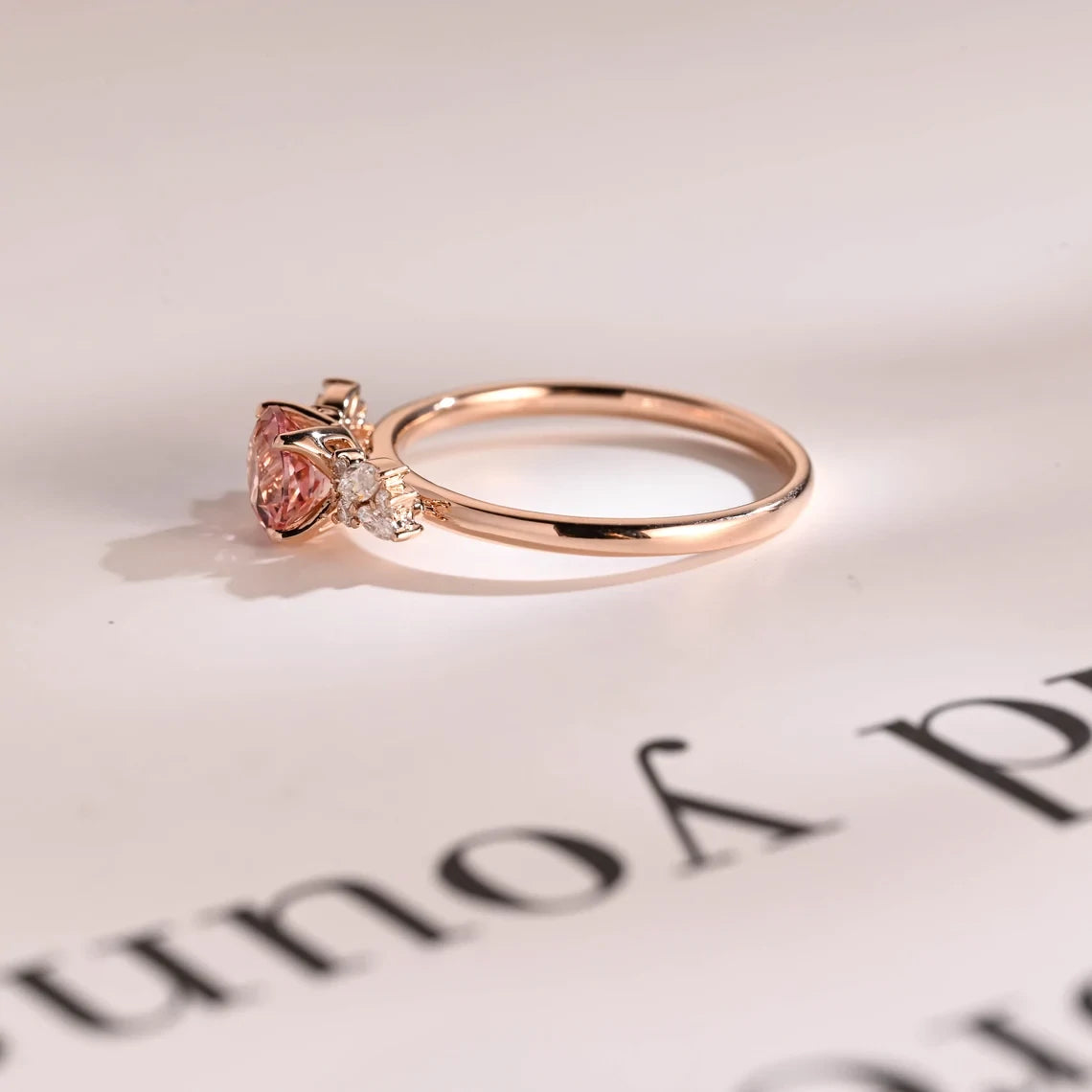 Tulip Pink Ring for Women | Solid Gold Promise | Love Gift