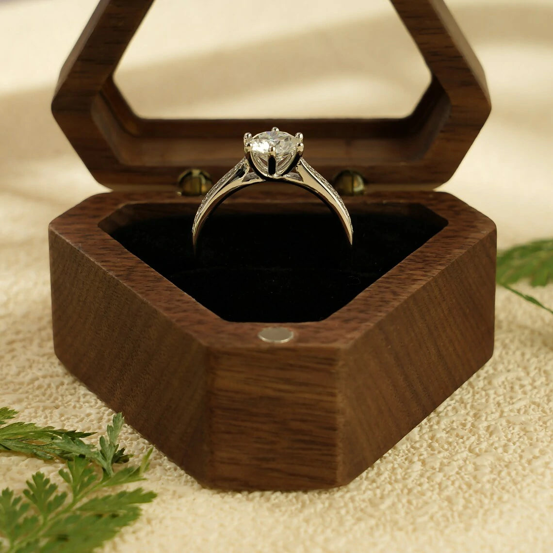 10K Gold Moissanite Ring | Love Sparkle Band | Handmade Gift