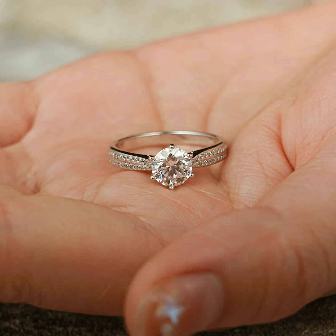 Minimalist Sparkle Ring | Double Row Pave | Proposal Gift