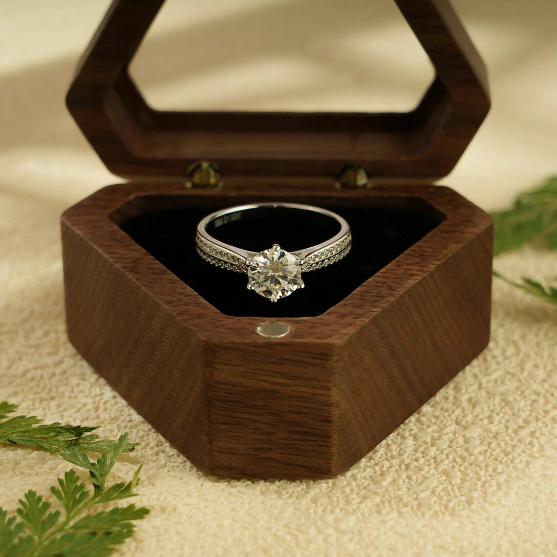 Round Cut Moissanite | Double Band Beauty | Solid Gold Ring