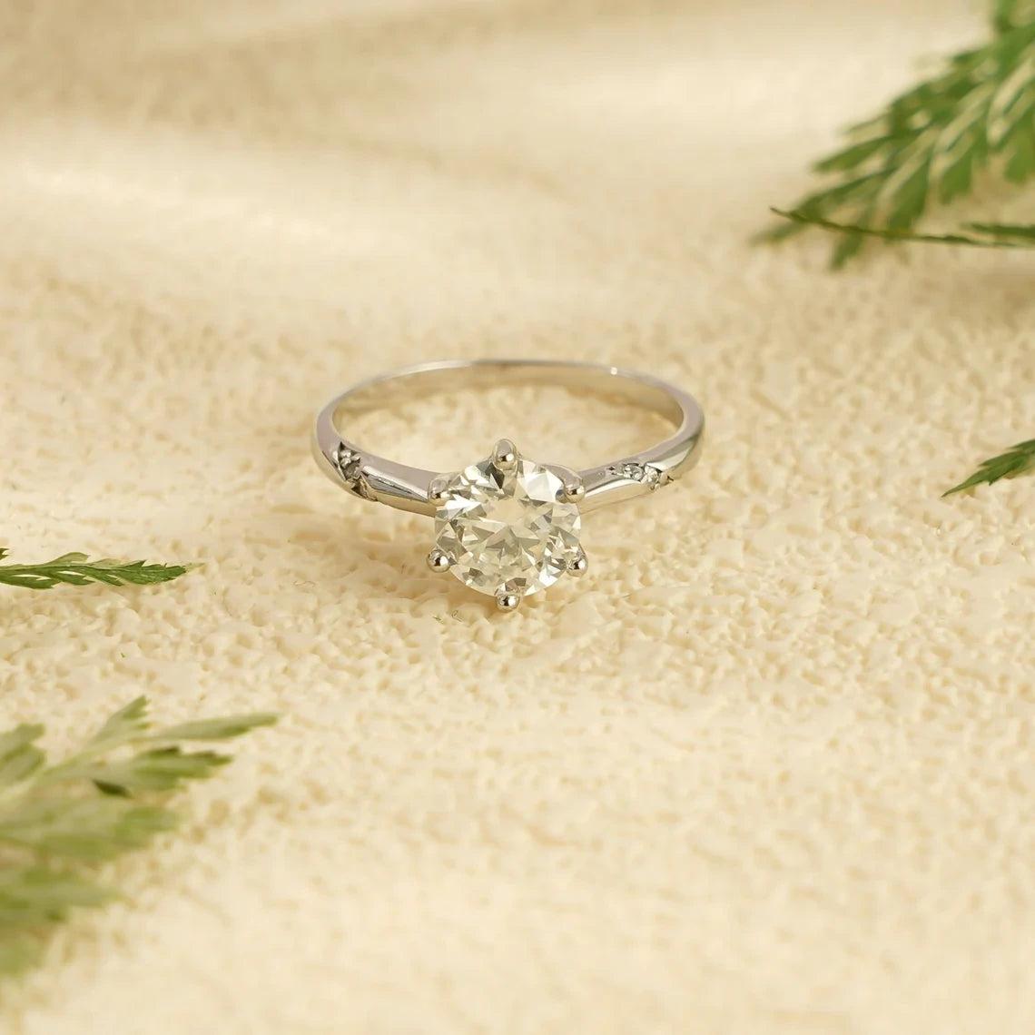 10K Gold Moissanite | Unique Gift for Her | Handmade Design