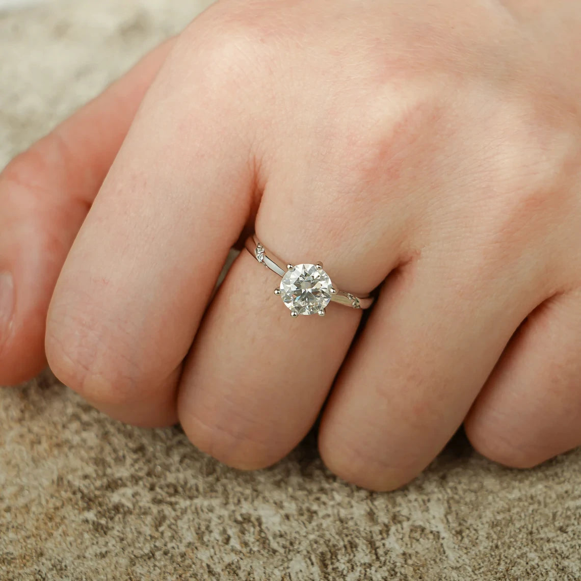 For Her Forever Ring | Handmade Engagement | Round Diamond