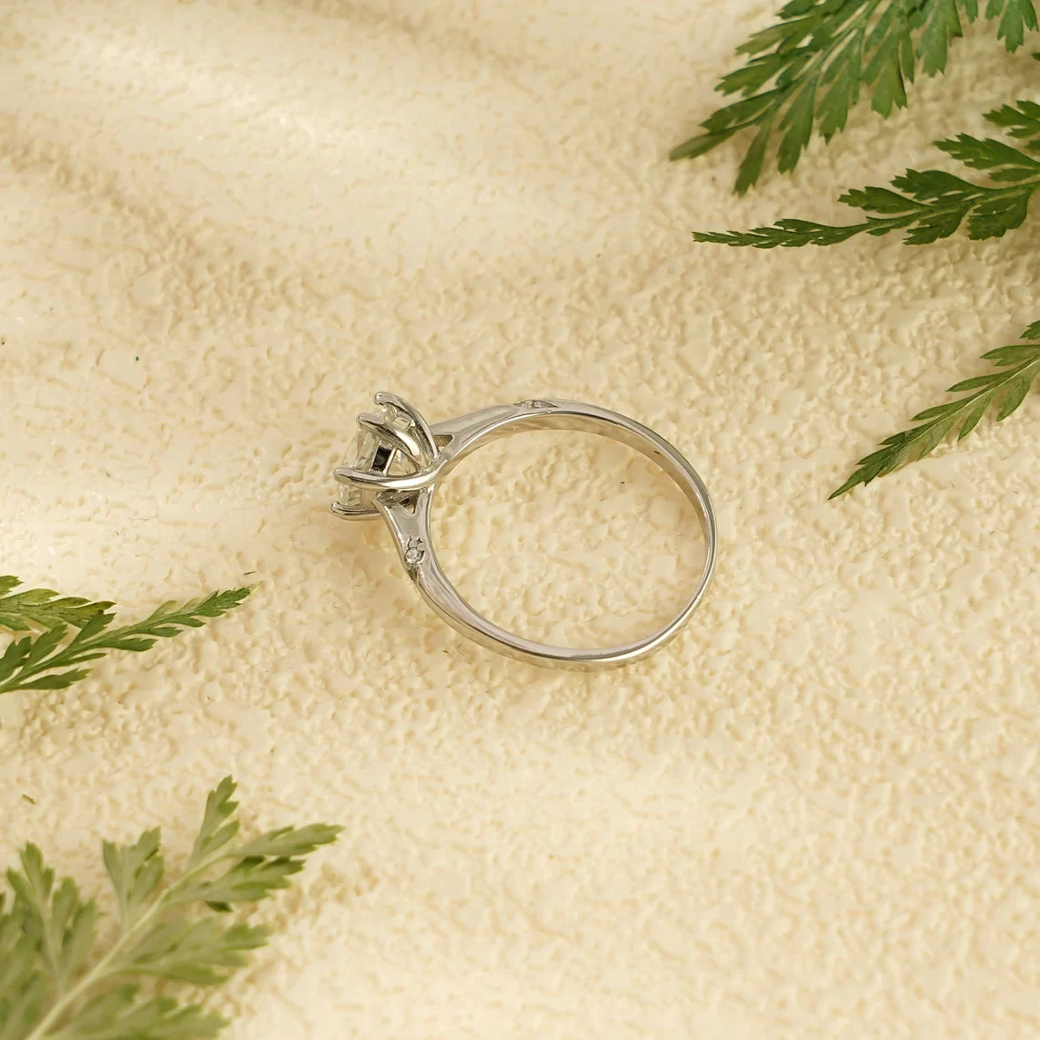 14K Moissanite Ring | Promise Jewelry | Sparkling Gold Band