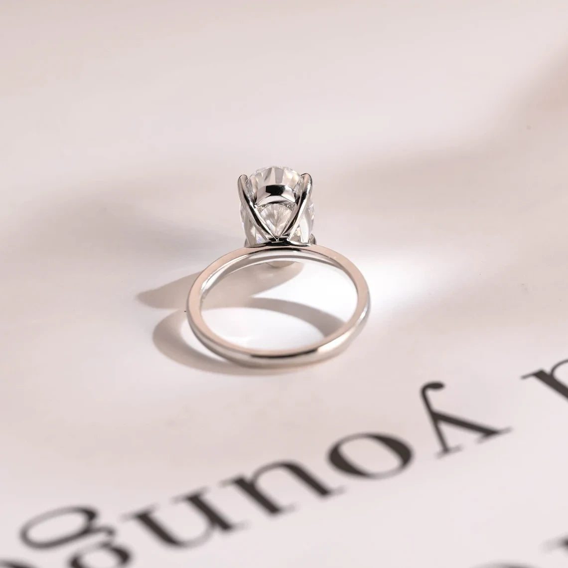 simple moissanite ring