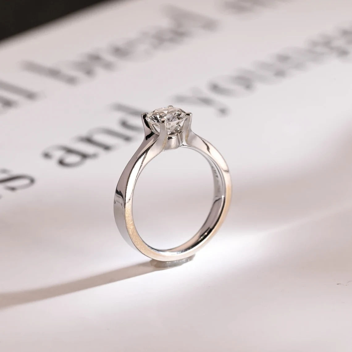 Solid Gold Moissanite Ring | Birthday Gift for Women | Promise Ring