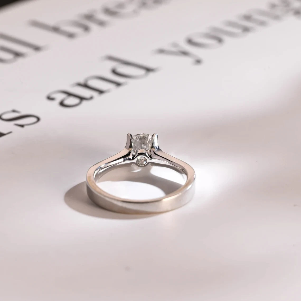 Round Cut Engagement Ring | Minimal Design Band | Gift for Her