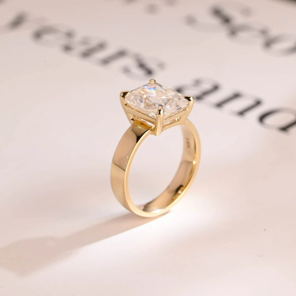 Gift Her Forever | Radiant Moissanite Ring | Wide Band Style