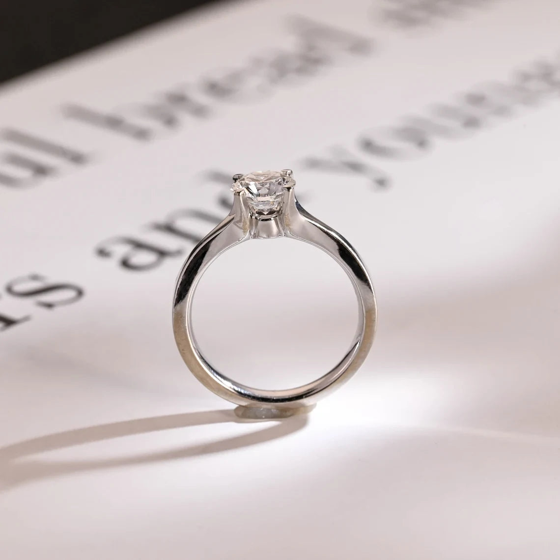 Proposal Ring for Girlfriend | Moissanite Gold Ring | Romantic Gift