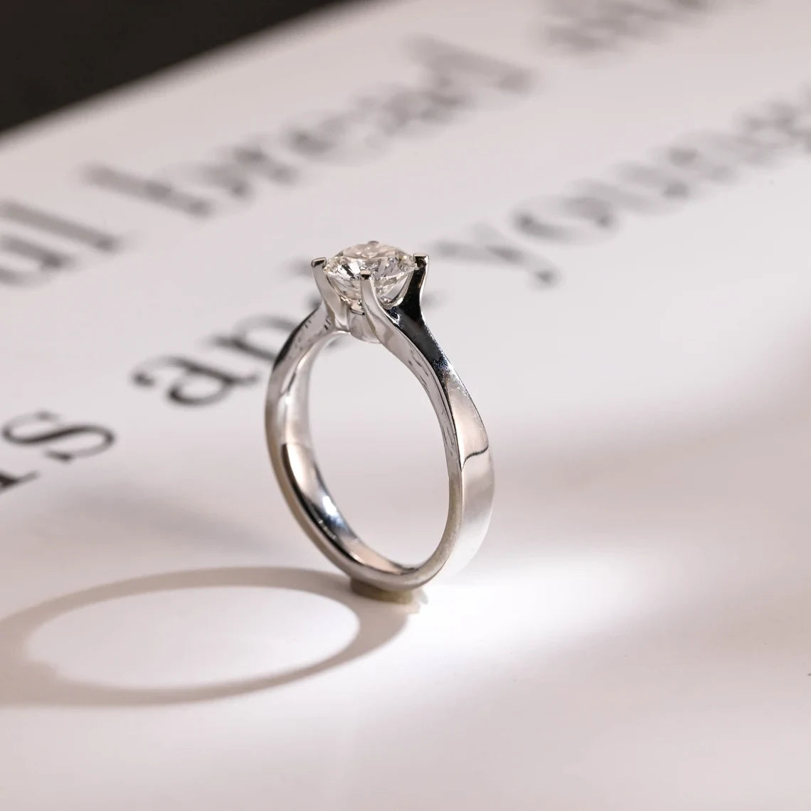 Dainty Moissanite Gold Band | Promise Ring for Women | Elegant Gift