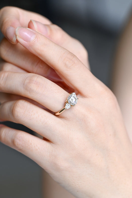Three stone engagement ring