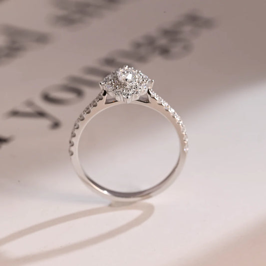 Marquise cut moissanite ring